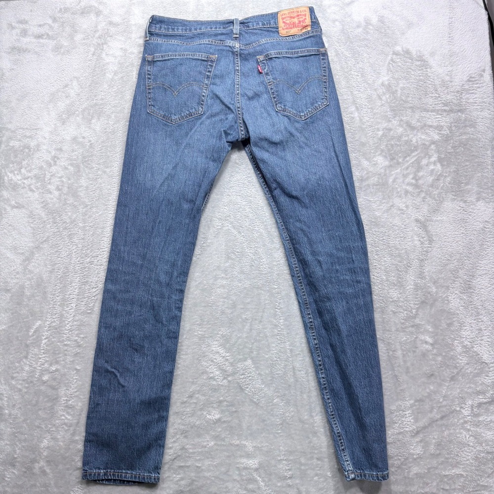 Levi's 502 Taper Jeans Mens 32x34 Blue Medium Wash Stretch Denim Regular Fit - Picture 7 of 11